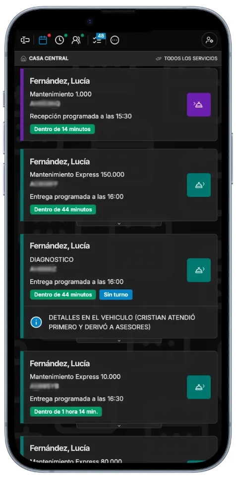 DXFlow versión para dispositivo móvil